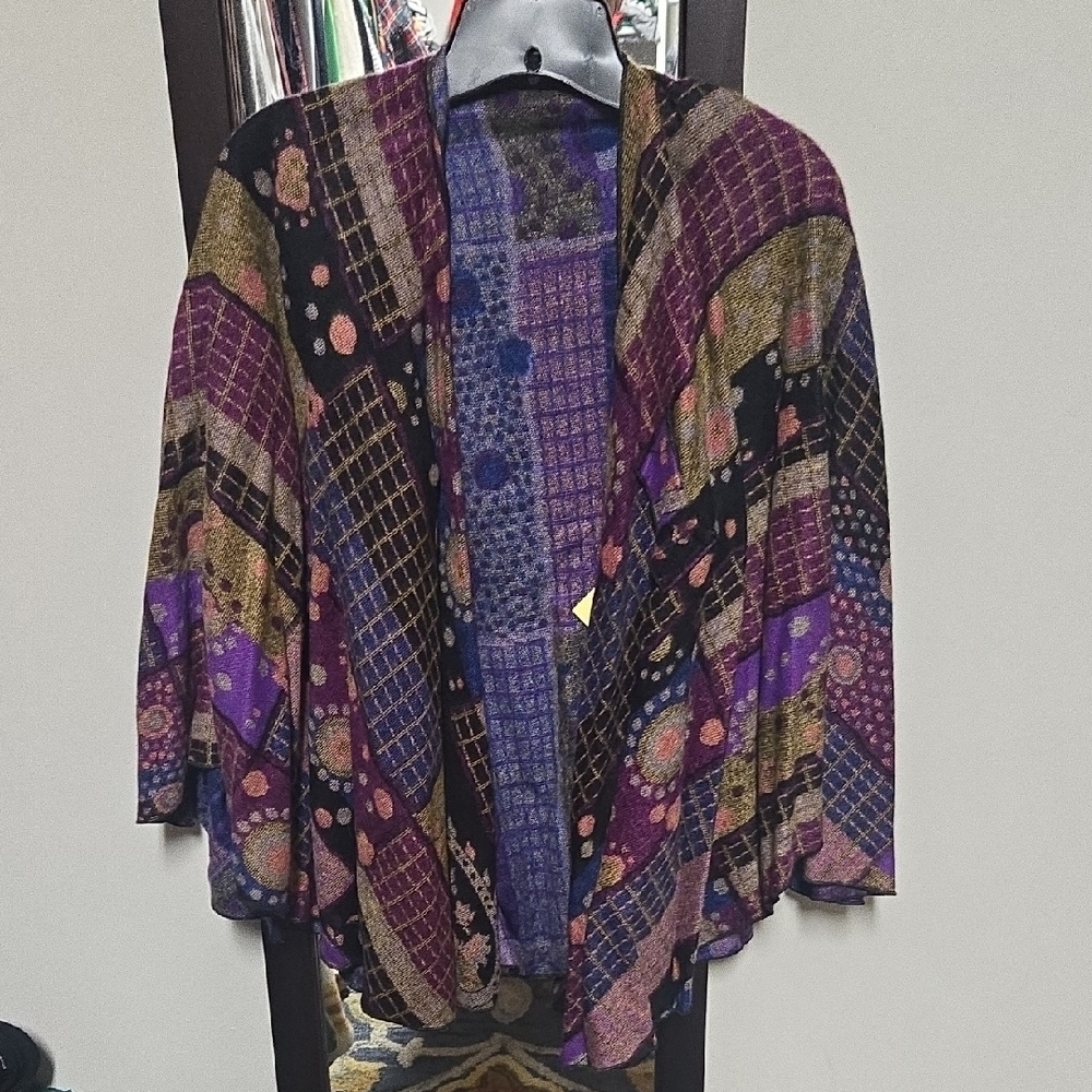 Chic Patchwork Open Front Cardigan NWT - image 1